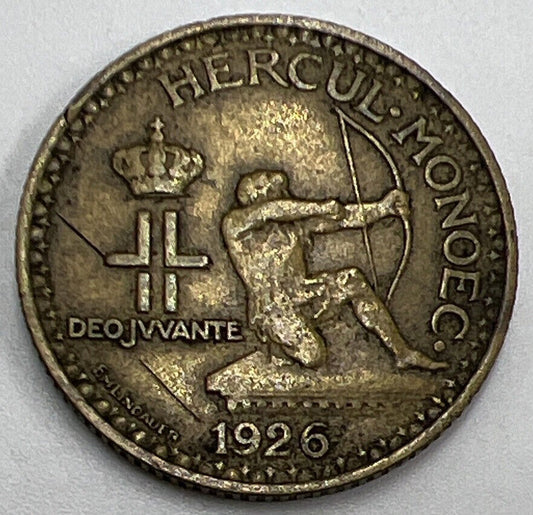 1926 Monaco 1 Franc Coin | Fine Collectable Grade