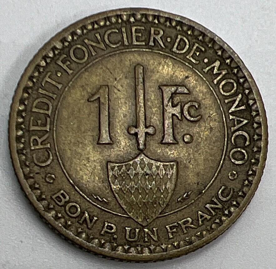 1926 Monaco 1 Franc Coin | Fine Collectable Grade