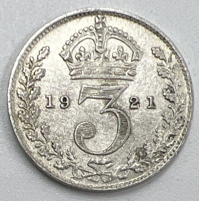 1921 George V Threepence Silver Coin | Very High Grade