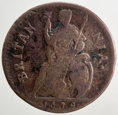 1674 Charles II 2nd Farthing Coin | Fine Collectable Grade