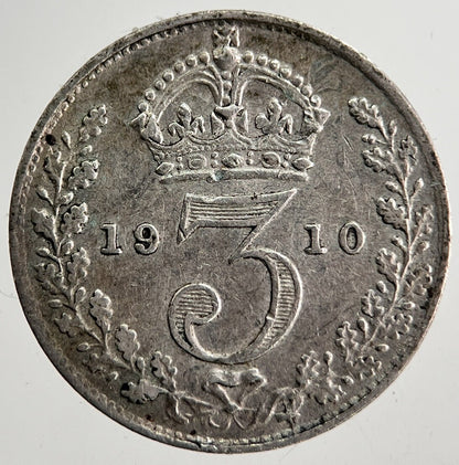 1910 Edward VII Threepence Silver Coin | Very High Grade | a8636