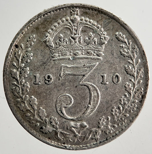 1910 Edward VII Threepence Silver Coin | Very High Grade | a8636