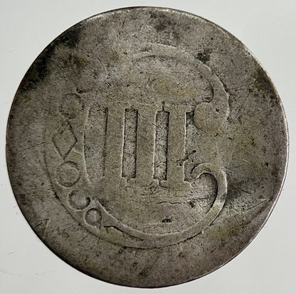 1856 US USA Three 3 Cent Silver Trime Type 2 Coin | Fair Grade