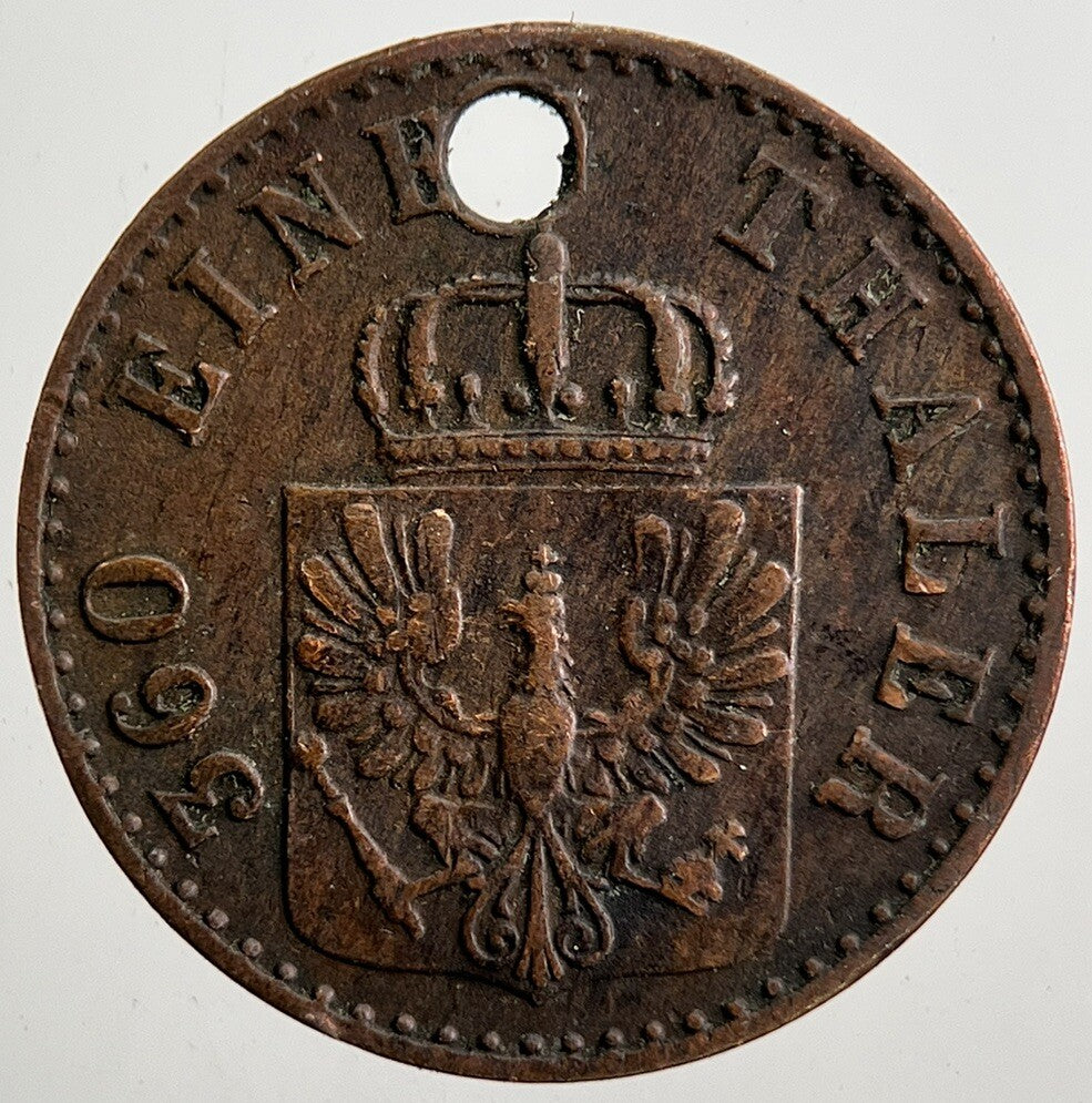 1856 Germany 1 Pfennig Coin | Very High Grade