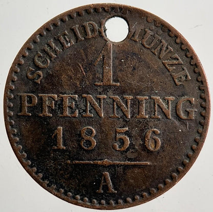 1856 Germany 1 Pfennig Coin | Very High Grade