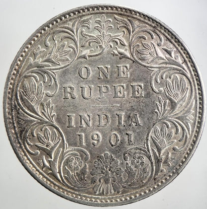 1901 India 1 One Rupee Silver Coin | Very High Grade