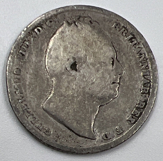 1834 William IV Sixpence Silver Coin | Fair Grade