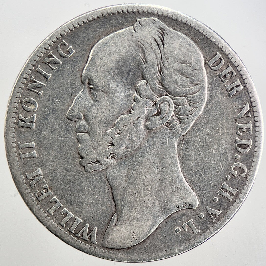 1847 Netherlands 1 One Gulden Silver Coin | Fine Collectable Grade