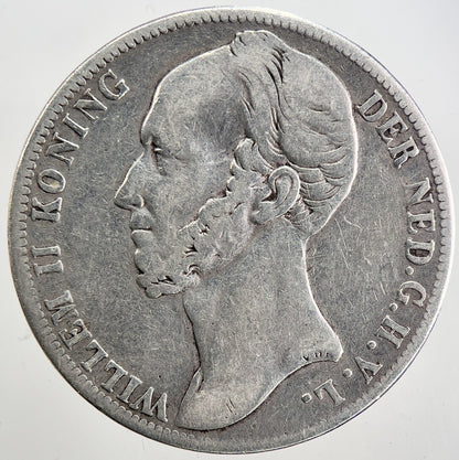 1847 Netherlands 1 One Gulden Silver Coin | Fine Collectable Grade