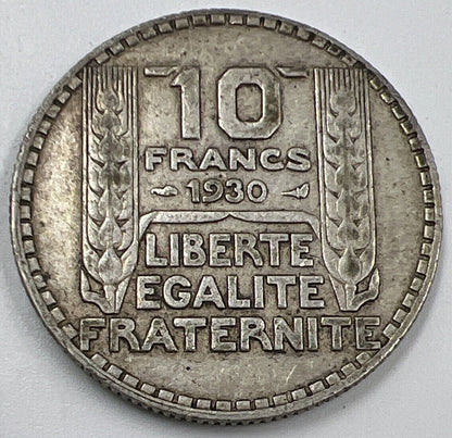 1930 France 10 Francs Silver Coin | Very High Grade