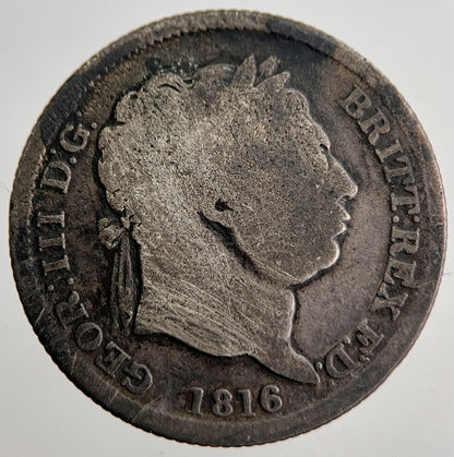 1816 George III Shilling Silver Coin | Collectable Grade | a8659