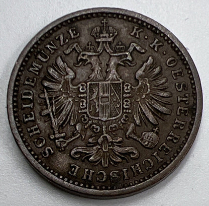1891 Austria 1 One Kreuzer Coin | Fine Collectable Grade
