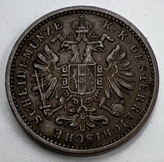 1891 Austria 1 One Kreuzer Coin | Fine Collectable Grade
