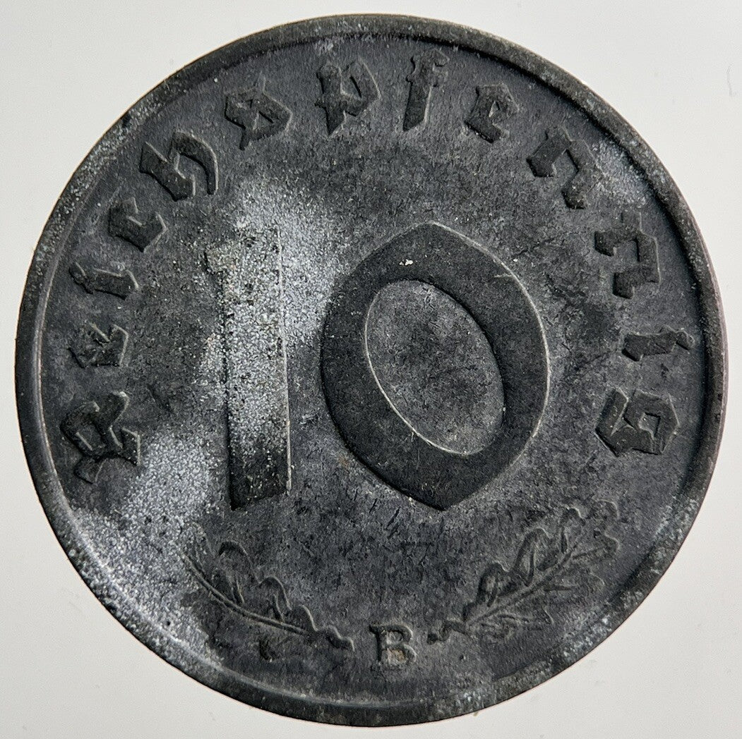 1944-B Nazi Germany 10 Pfennig Coin | Very High Grade