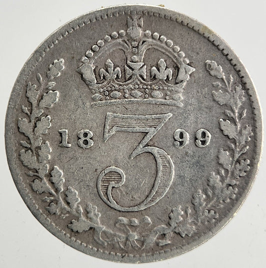 1899 Victoria Threepence Silver Coin | Fine Collectable Grade