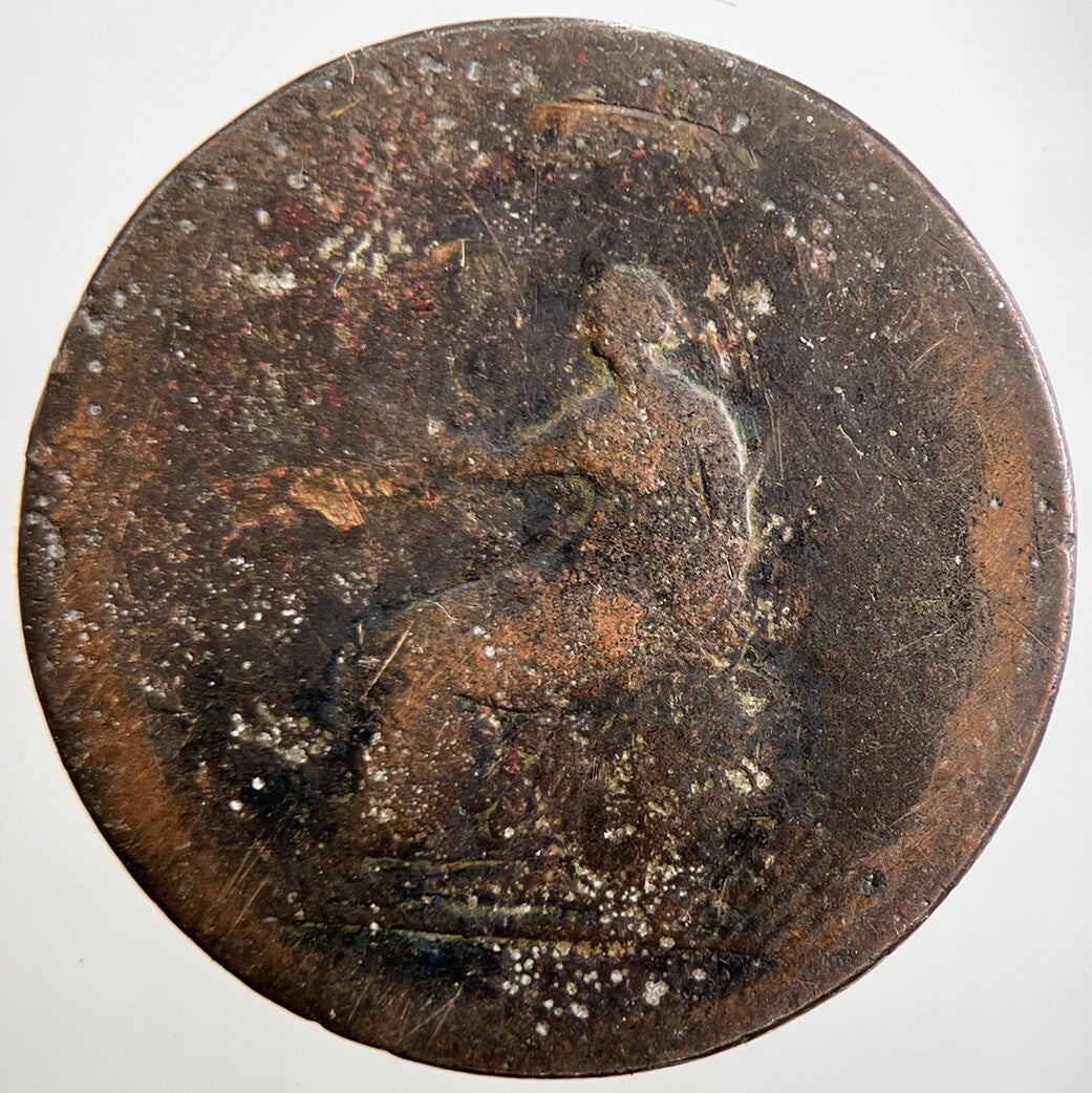George 3rd III Half-Penny British Coin | Worn Grade