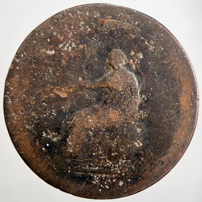 George 3rd III Half-Penny British Coin | Worn Grade
