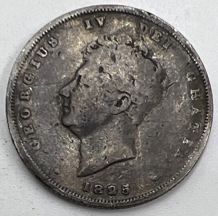 1825 George IV Shilling Silver Coin | Fair Grade