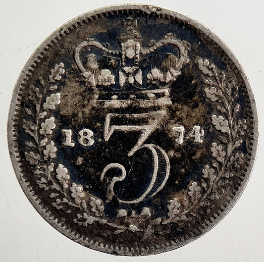1874 Victoria Threepence Silver Coin | Fine Collectable Grade