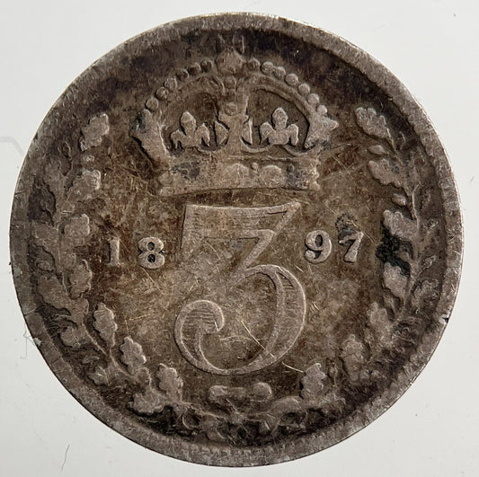 1897 Victoria Threepence Silver Coin | Collectable Grade