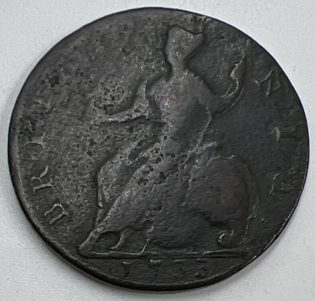 1753 George II Half-Penny | British Copper Coin | Fair Collectable Grade