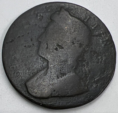1753 George II Half-Penny | British Copper Coin | Fair Collectable Grade