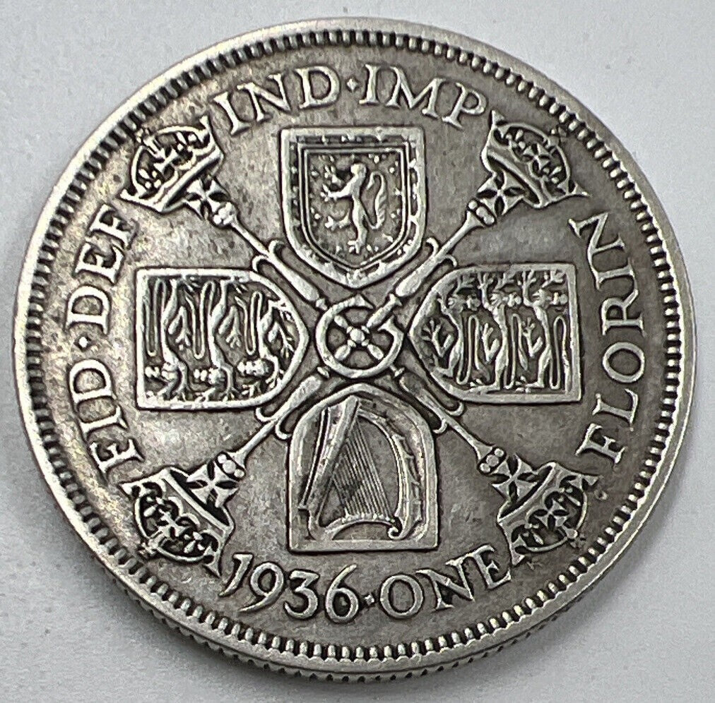 1936 Florin | British Silver Coin | George V | Fine Collectable Grade