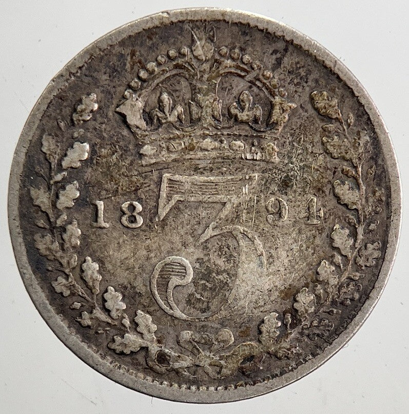 1894 Victoria Threepence Silver Coin | Collectable Grade