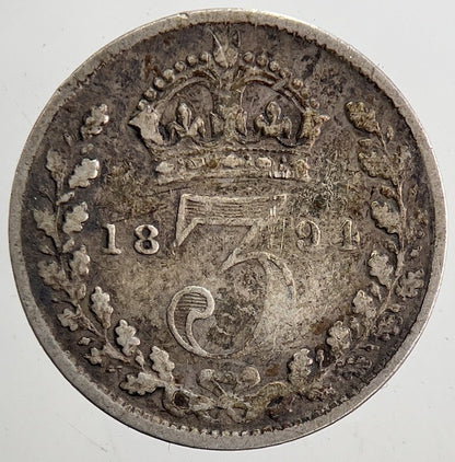 1894 Victoria Threepence Silver Coin | Collectable Grade