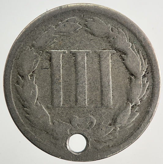 1864 US USA III 3 Cent Coin | Collectable Grade