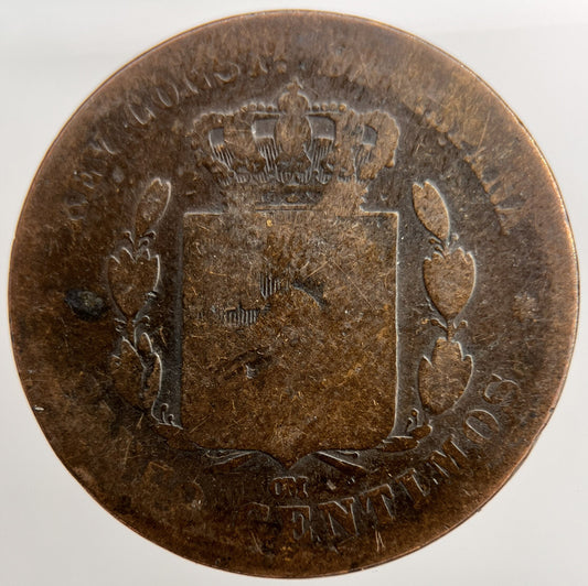 1878 Spain Cinco 5 Centimos Coin | Worn Grade