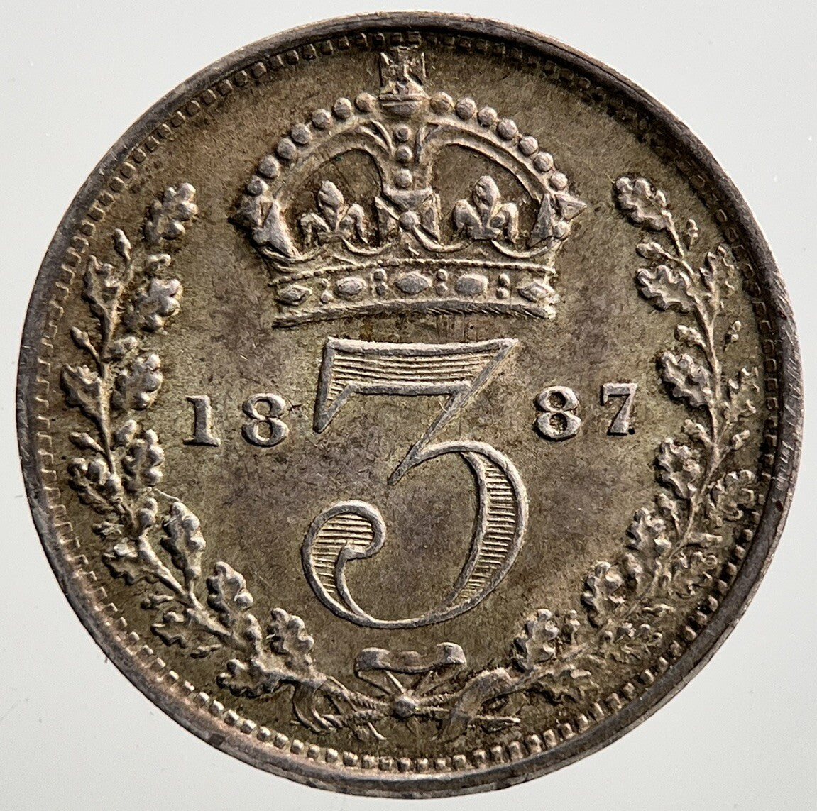 1887 Jubilee Head Victoria Threepence Silver Coin | Very Fine Grade