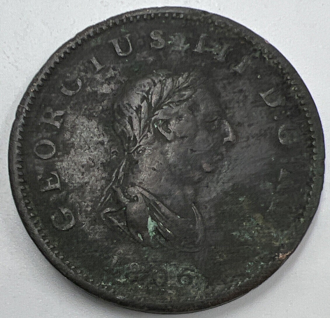 1806 George III Half-Penny | British Coin | Fair Grade