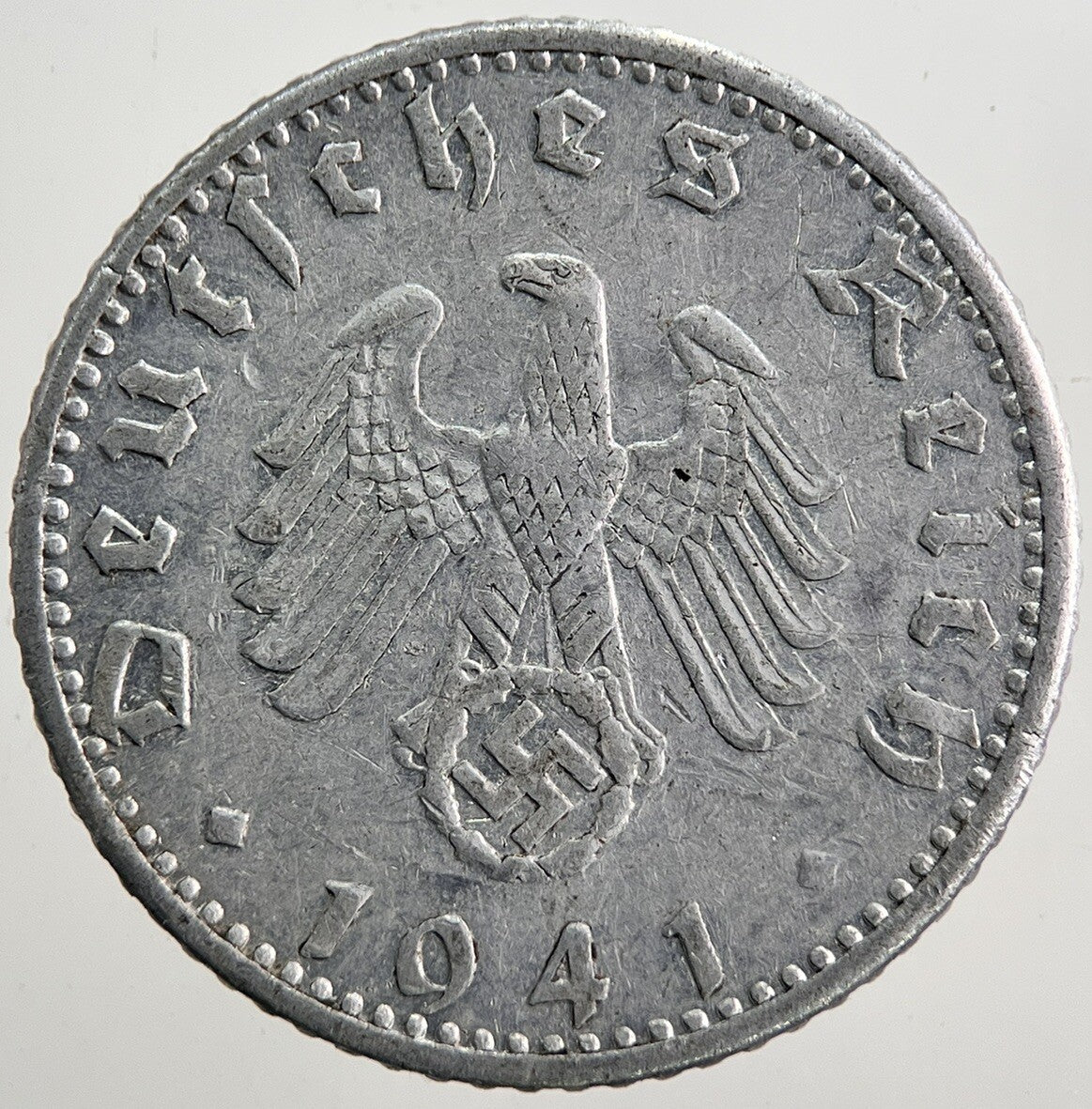 1941-J Germany Nazi 50 Pfennig Coin | Very High Grade