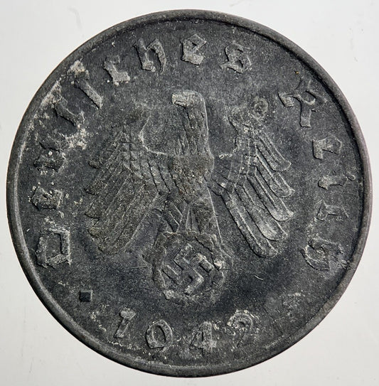 1942-J Nazi Germany 10 Pfennig Coin | Very High Grade