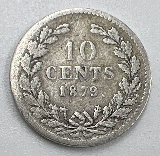 1879 Netherlands 10 Cents Silver Coin | Collectable Grade