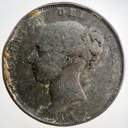 1854 Victoria One Penny Coin | Fine Collectable Grade | a9263