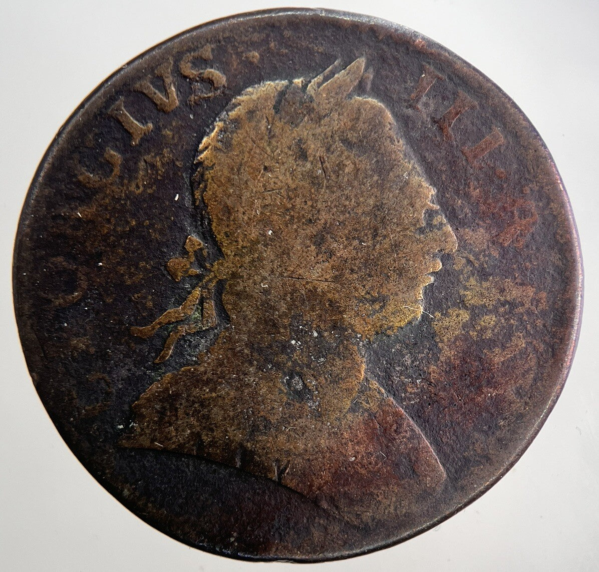1774 George 3rd III Half-Penny British Coin | Collectable Grade | a9046