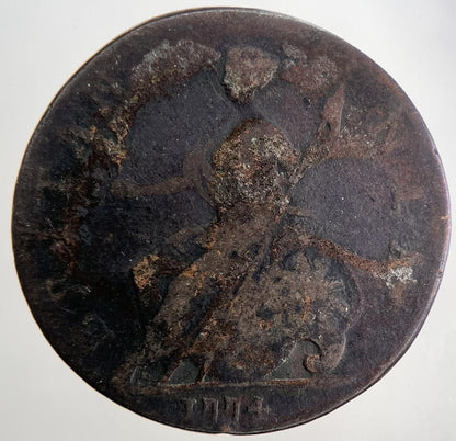 1774 George 3rd III Half-Penny British Coin | Collectable Grade | a9046