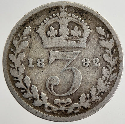1892 Victoria Threepence Silver Coin | Collectable Grade | a8827