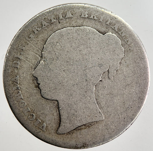 British Victoria Shilling Silver Coin | Fair Grade | a8646
