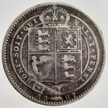 1887 Victoria Shilling Silver Coin | Collectable Grade | a8662