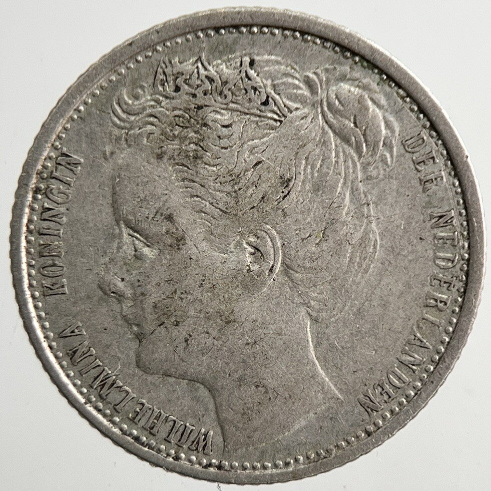 1903 Netherlands 10 Cents Silver Coin | Fine Collectable Grade | a9252