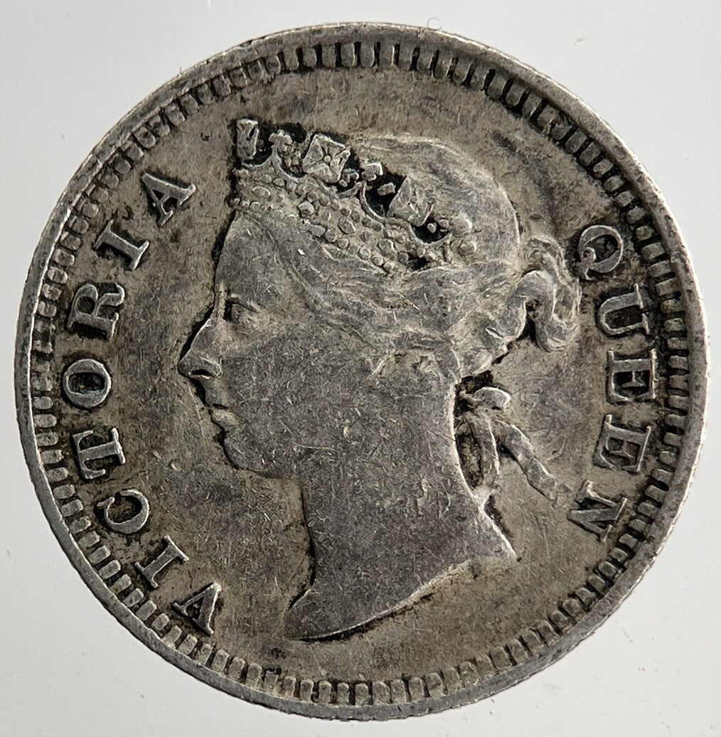 1889 Hong Kong 5 Cents Silver Coin | Very High Grade | a9177