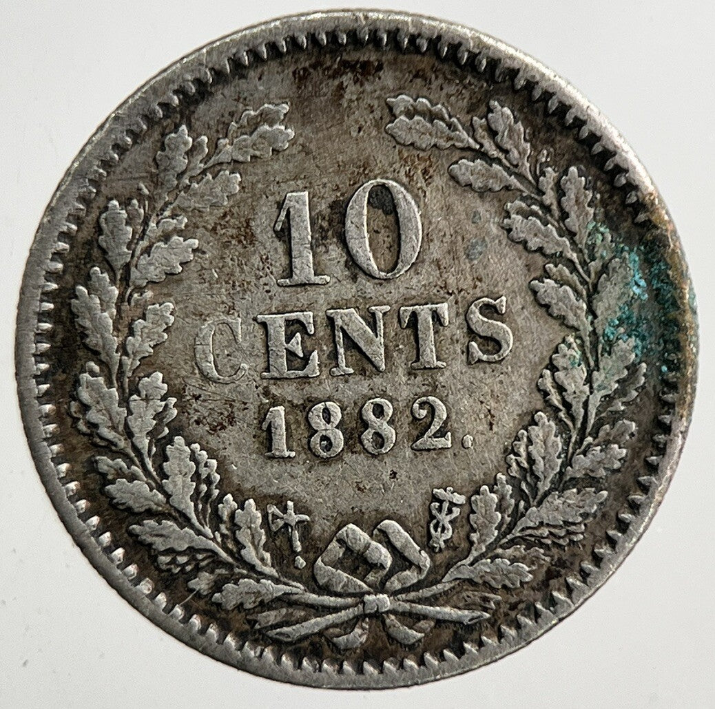 1882 Netherlands 10 Cents Silver Coin | Fine Collectable Grade | a9254