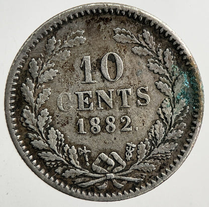 1882 Netherlands 10 Cents Silver Coin | Fine Collectable Grade | a9254