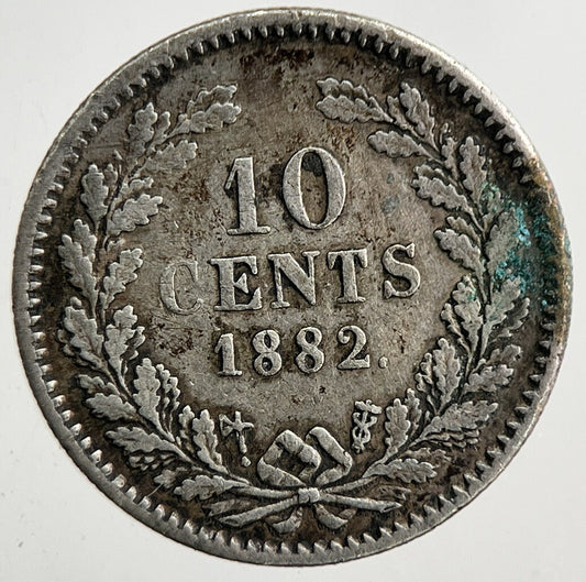 1882 Netherlands 10 Cents Silver Coin | Fine Collectable Grade | a9254