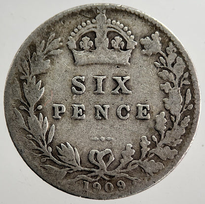 1909 Edward VII Sixpence Silver Coin | Collectable Grade | a8642