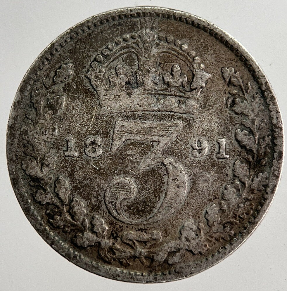 1891 Victoria Threepence Silver Coin | Collectable Grade | a8684