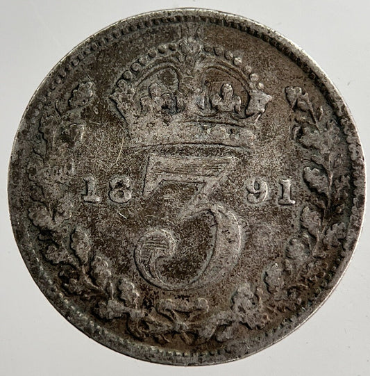 1891 Victoria Threepence Silver Coin | Collectable Grade | a8684